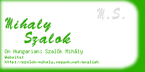 mihaly szalok business card